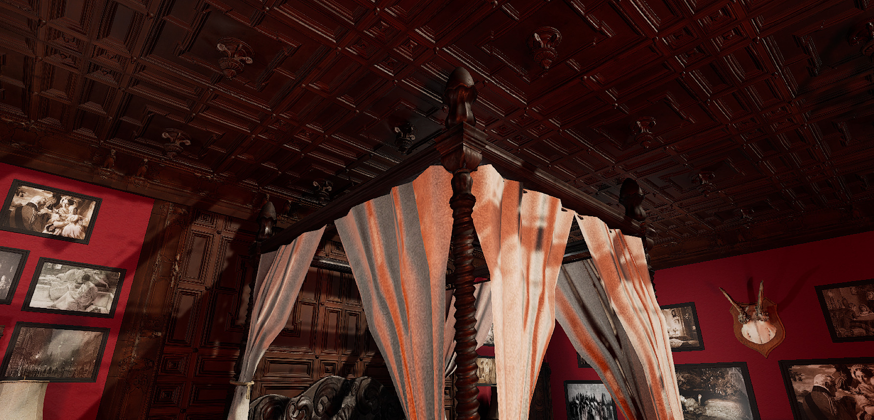 Vintage Victorian Cozy Castle Bedroom 3D model_16