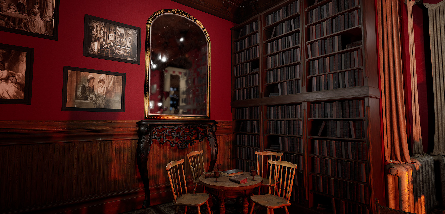 Vintage Victorian Cozy Castle Bedroom 3D model_26