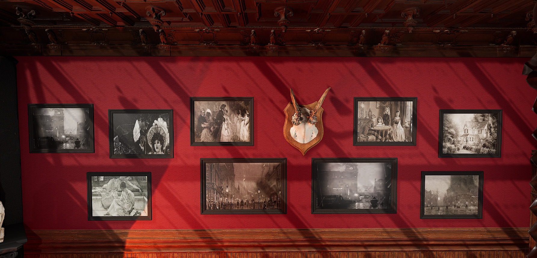 Vintage Victorian Cozy Castle Bedroom 3D model_21