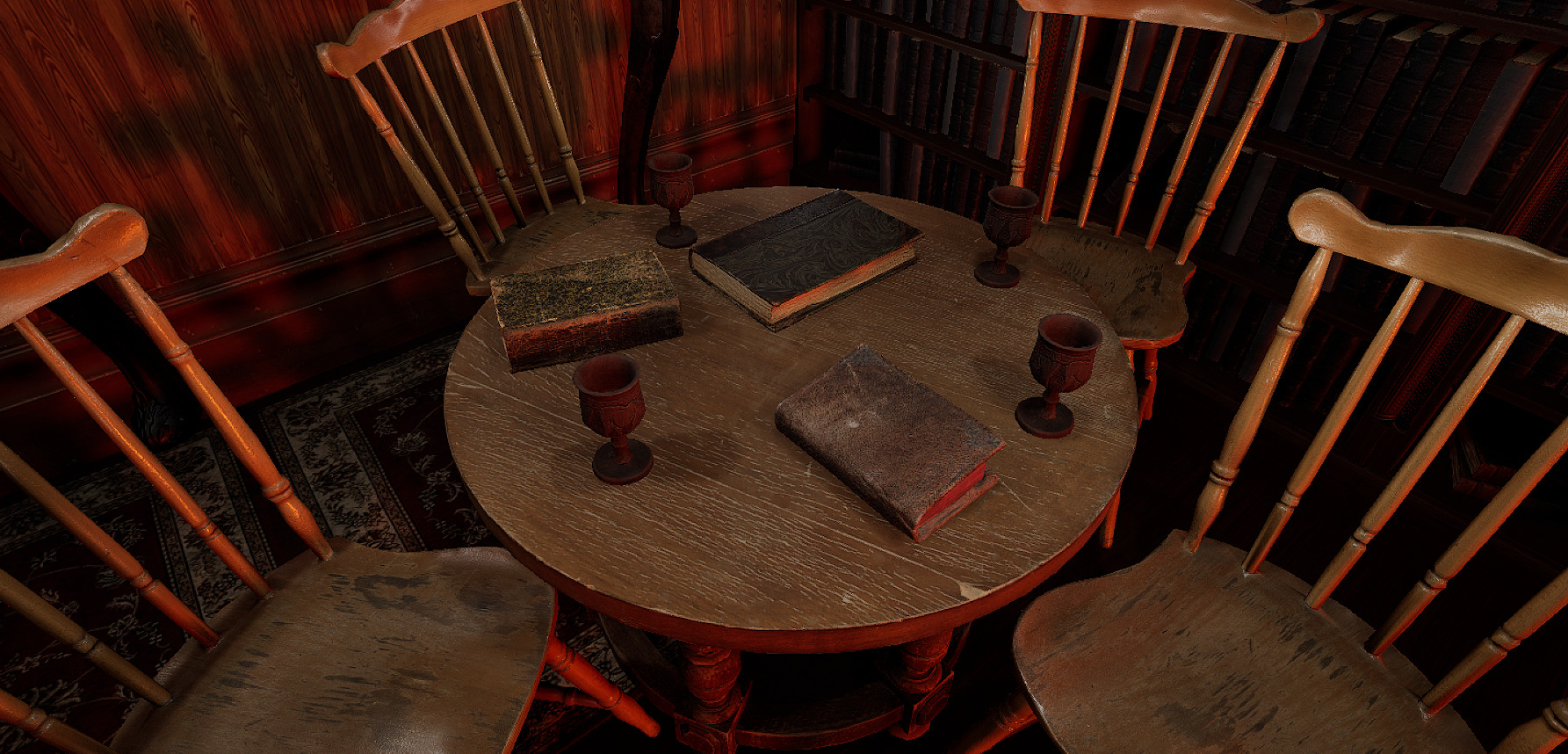 Vintage Victorian Cozy Castle Bedroom 3D model_27