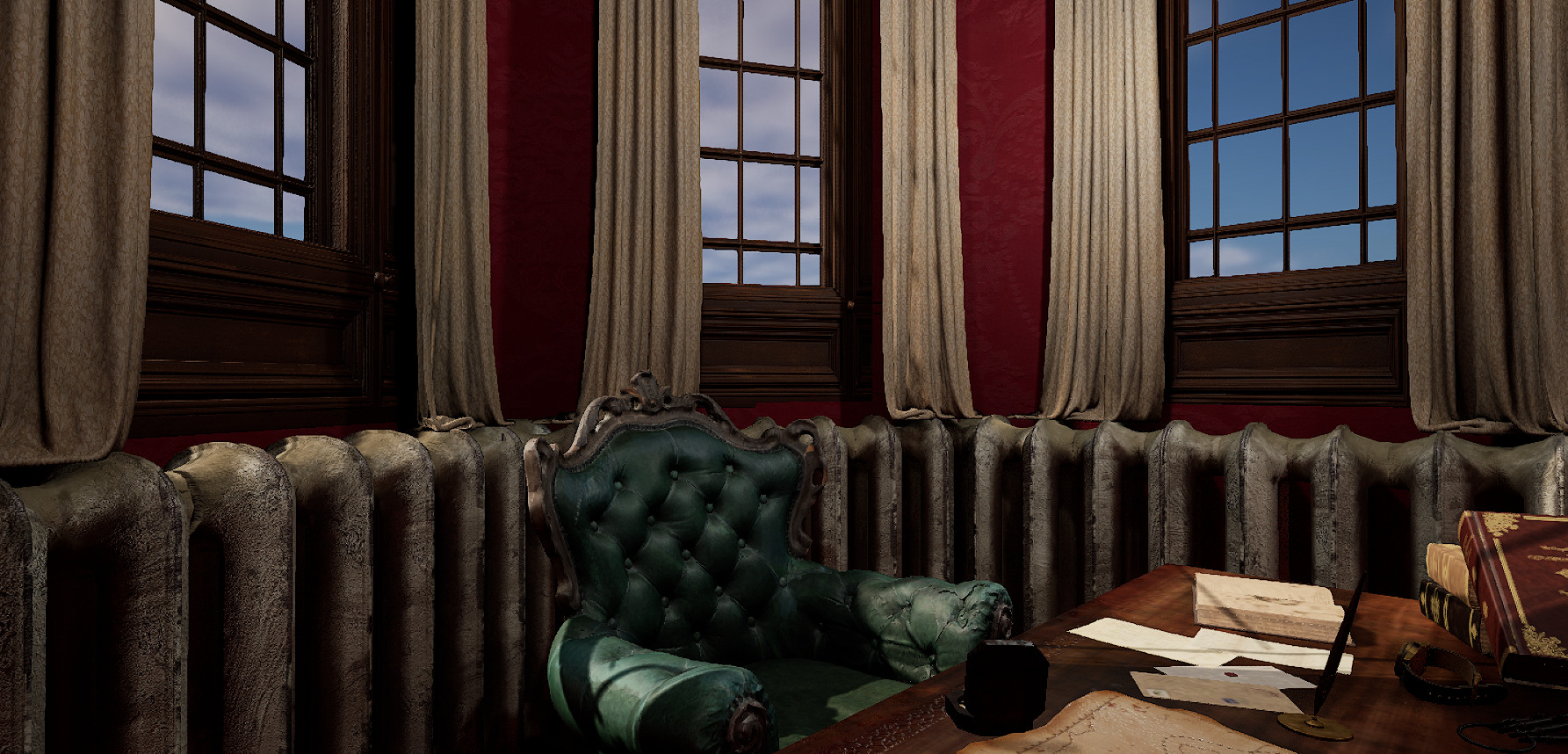 Vintage Victorian Cozy Castle Bedroom 3D model_7