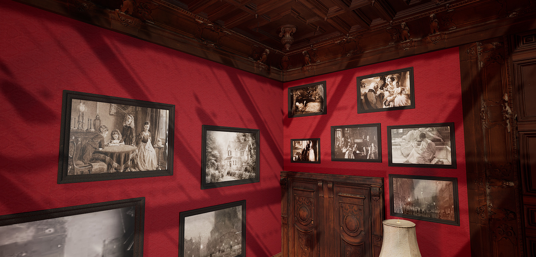 Vintage Victorian Cozy Castle Bedroom 3D model_20