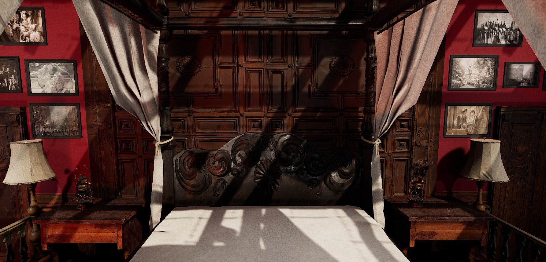 Vintage Victorian Cozy Castle Bedroom 3D model_17