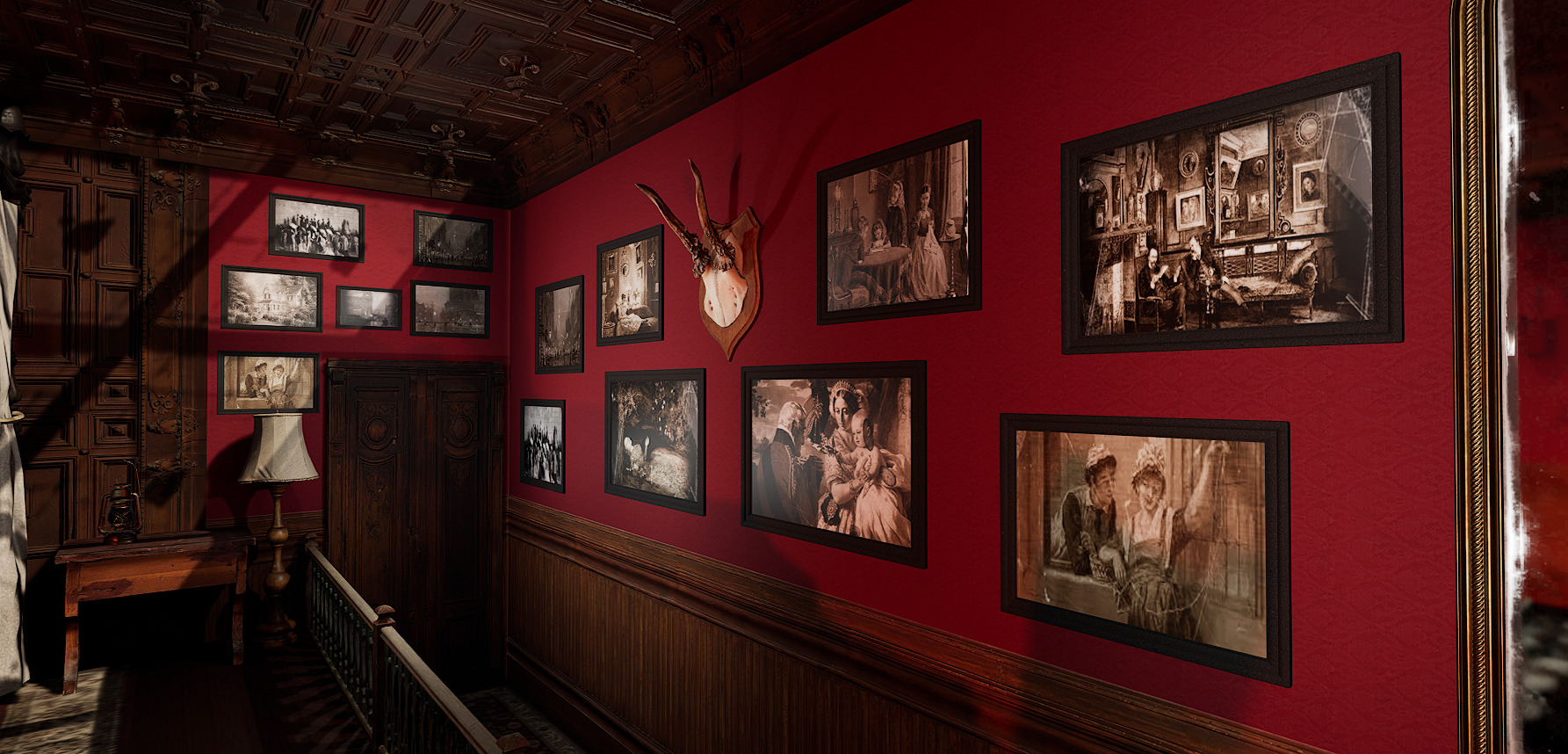 Vintage Victorian Cozy Castle Bedroom 3D model_30