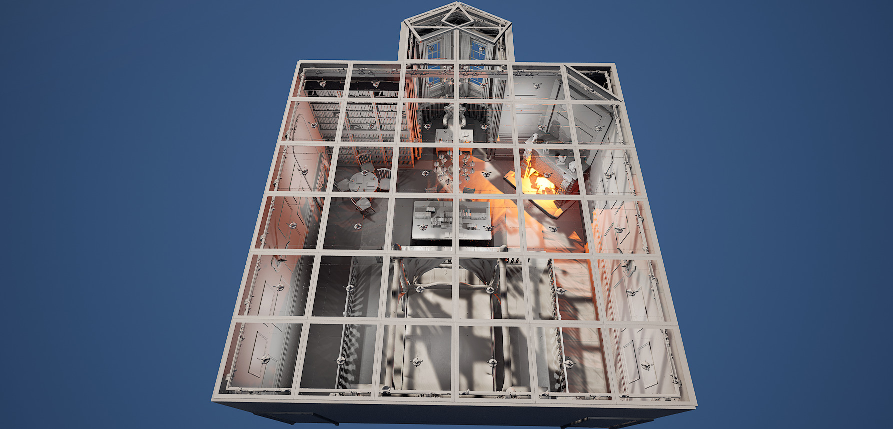 Vintage Victorian Cozy Castle Bedroom 3D model_37