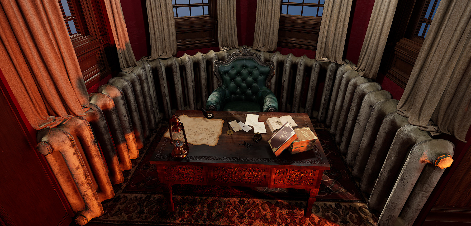 Vintage Victorian Cozy Castle Bedroom 3D model_6