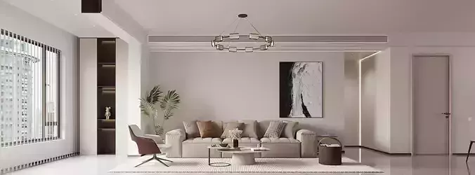 Modern living and dining room