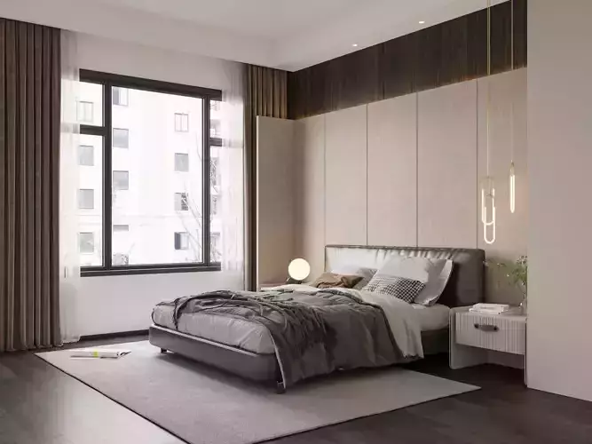 Modern minimalist bedroom