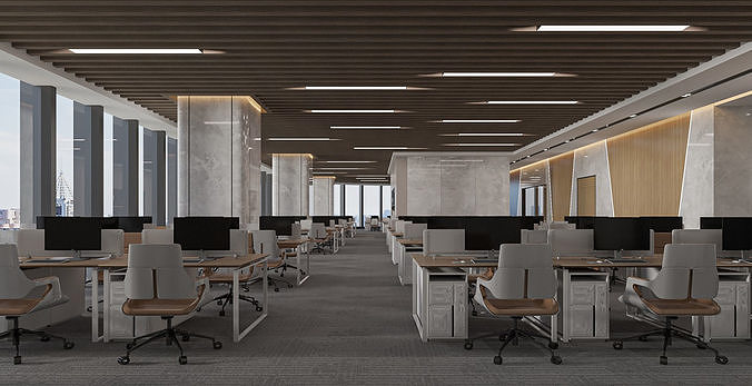 Modern workwear office hall 3D model