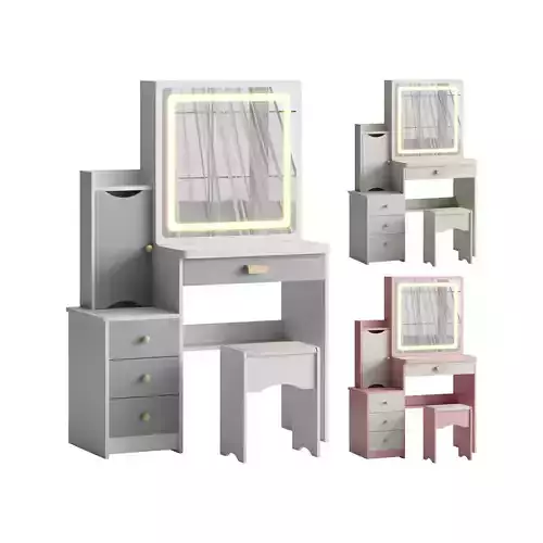Ensemble coiffeuse et tabouret Vinush