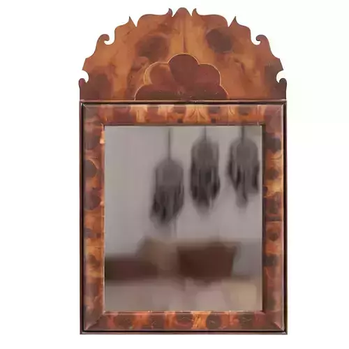 English William and Mary Style Oyster Walnut Mirror 