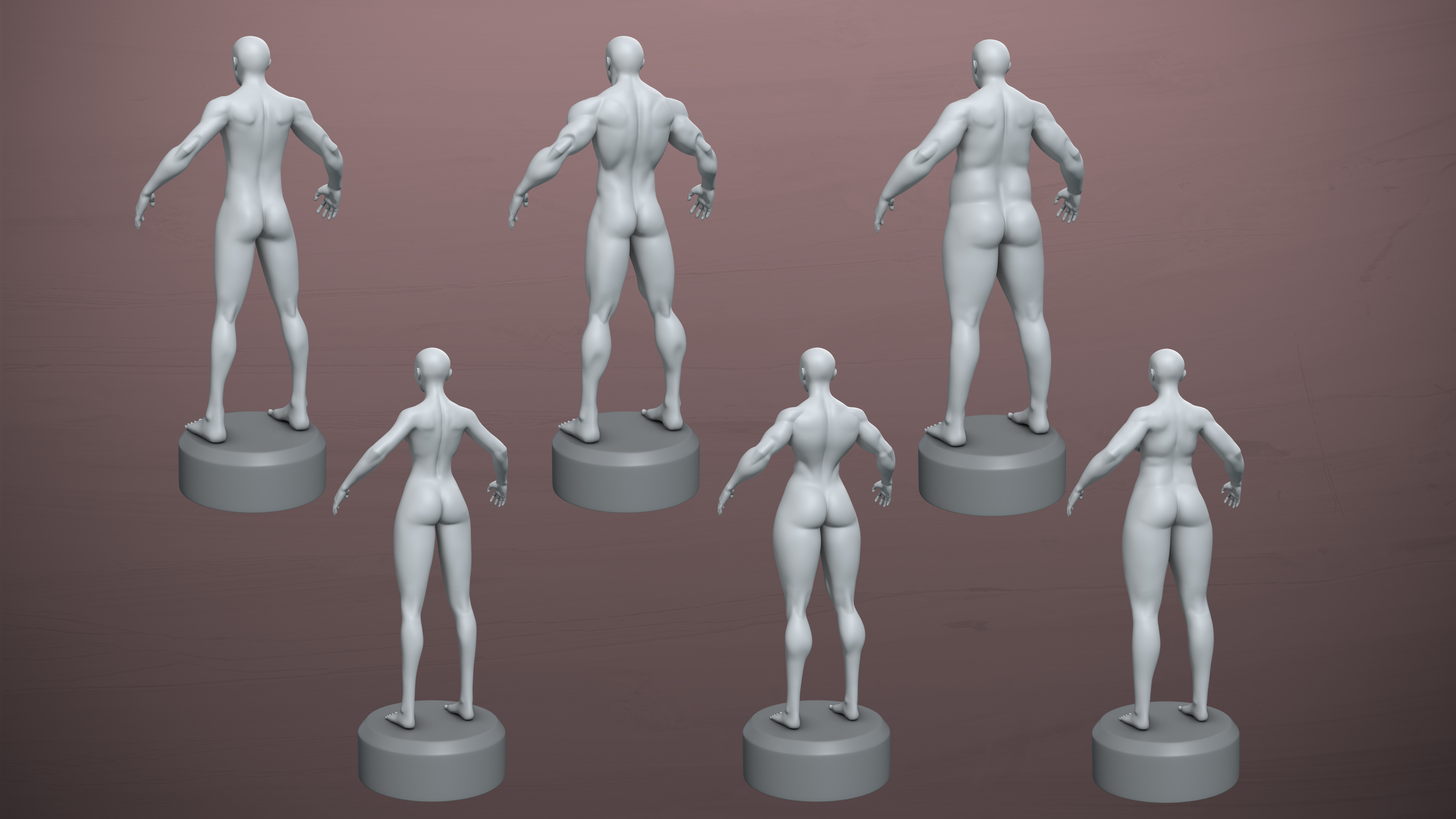 Stylized Basemesh Pack Low-poly 3D model_3