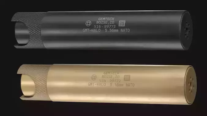 Gemtech HALO Suppressor for NATO Spec Flash Hider - Game Asset