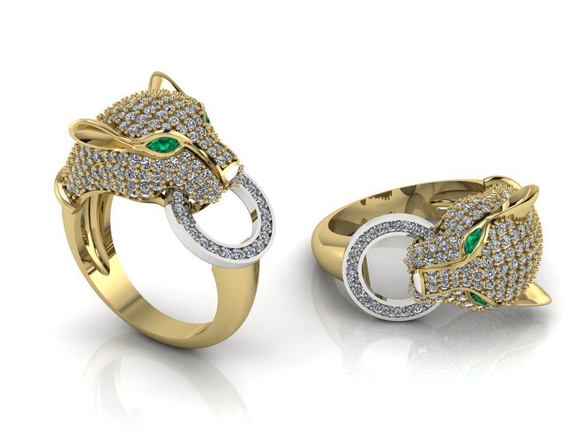 Panthere Ring Gold 3D print model