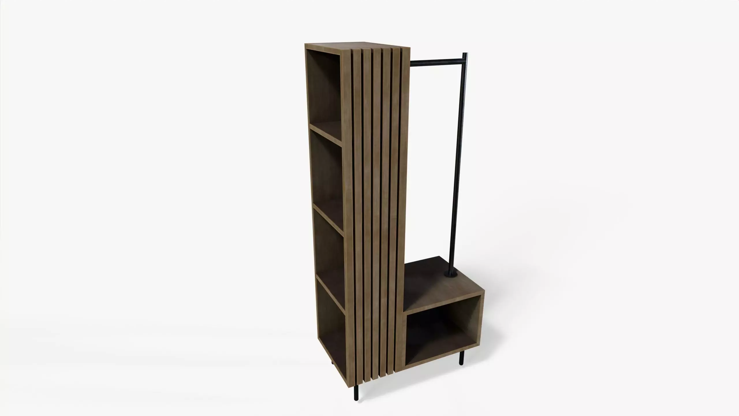 cloth rail Low-poly 3D model_0