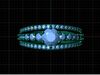  Royal Halo Multi-Row Diamond Engagement Ring 3D print model_1