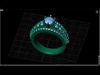  Royal Halo Multi-Row Diamond Engagement Ring 3D print model_2