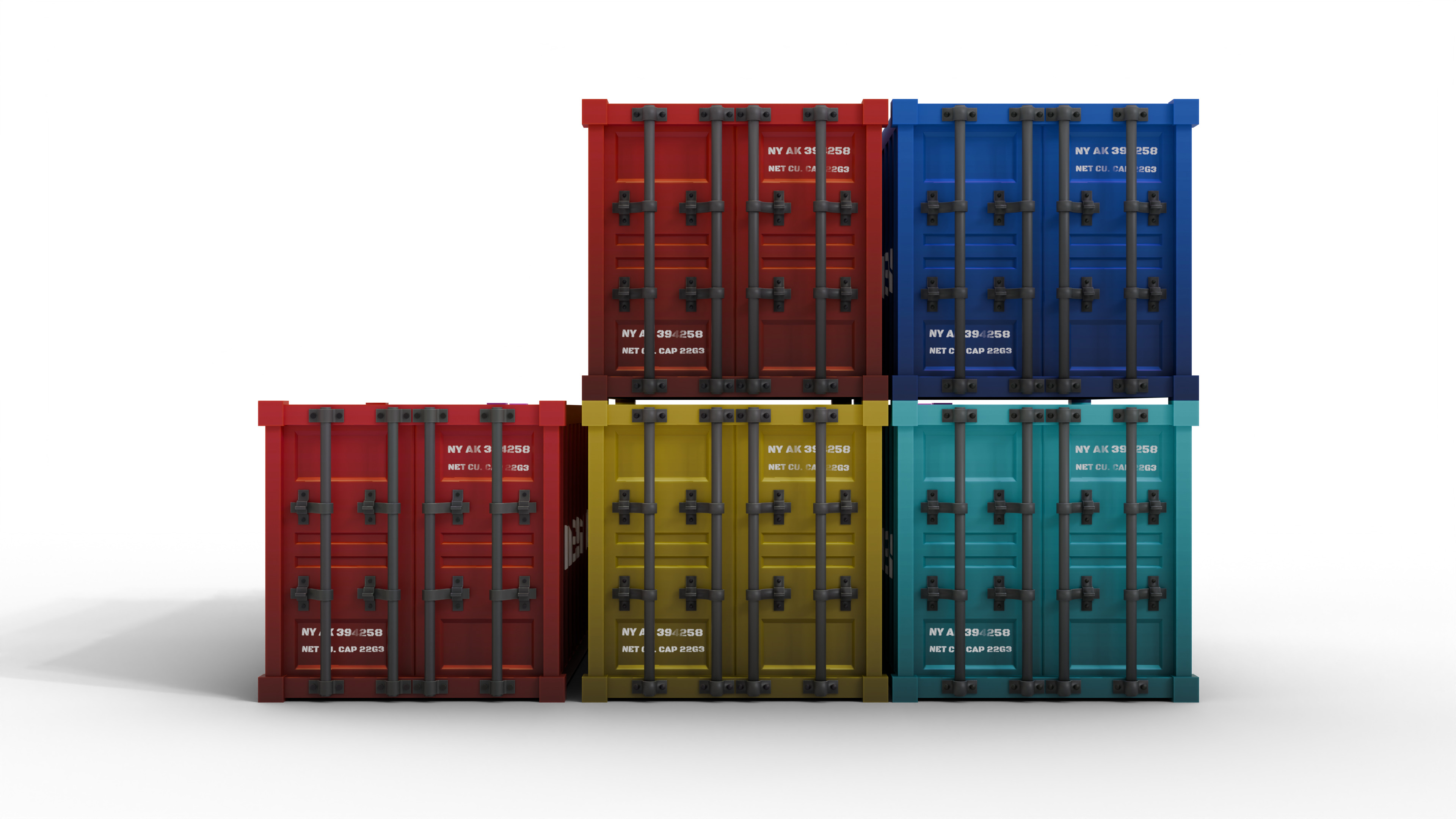 Container Stylized - LowPoly Low-poly 3D model_2
