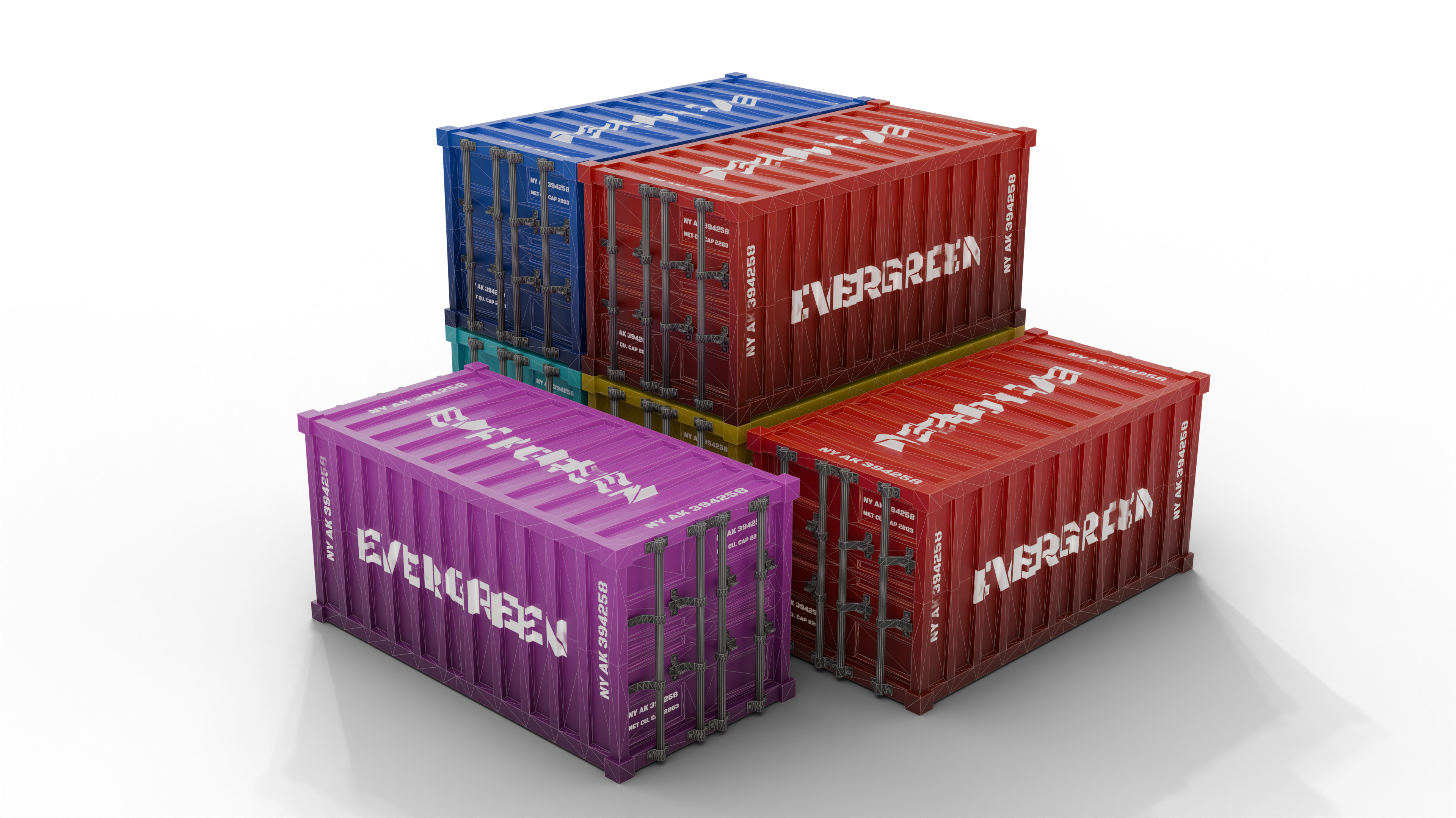 Container Stylized - LowPoly Low-poly 3D model_4