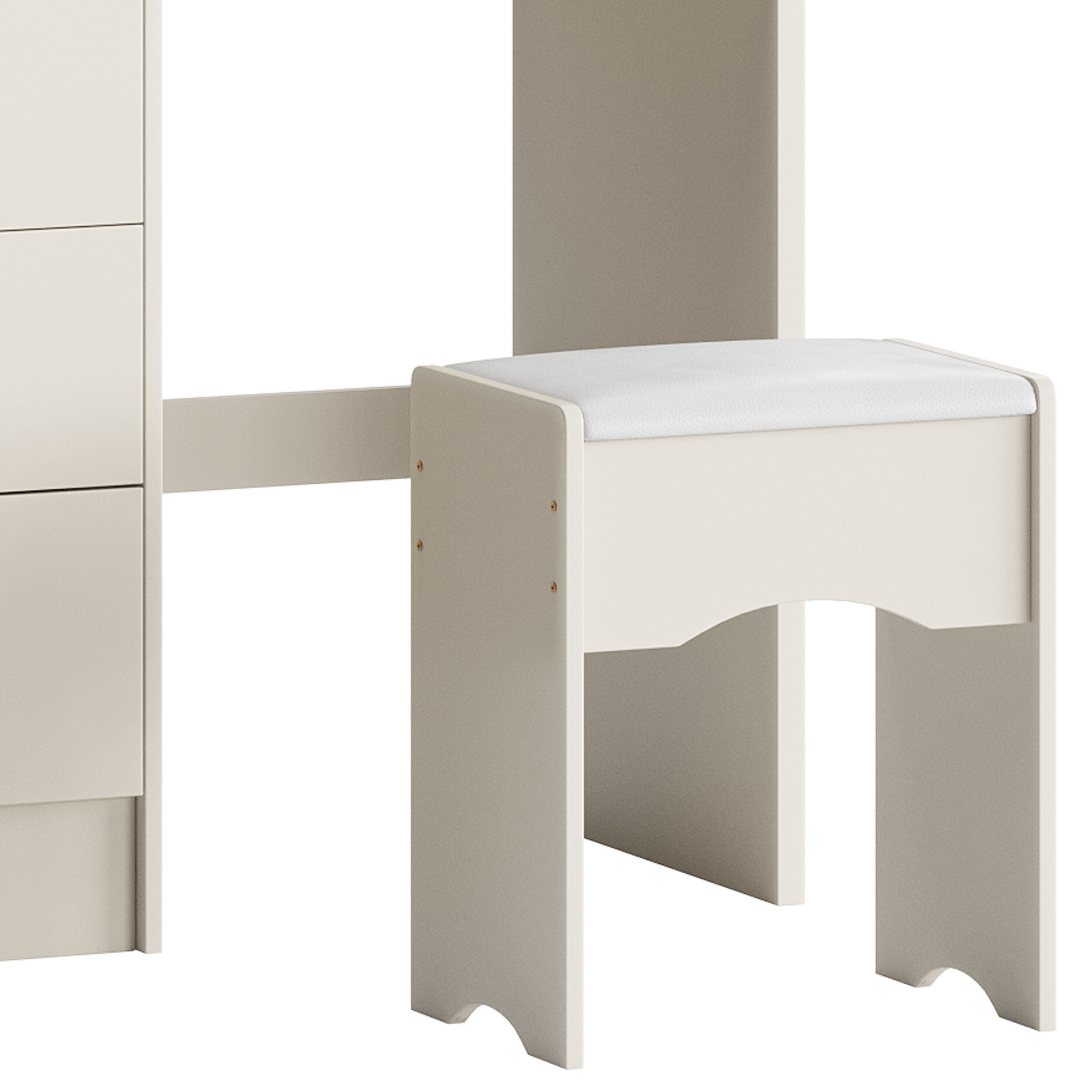 Ensemble coiffeuse avec tabouret et miroir Willodine 3D model_8