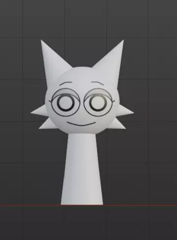 Sprunki 3D Incredibox Wenda White Low-poly Low-poly 3D model