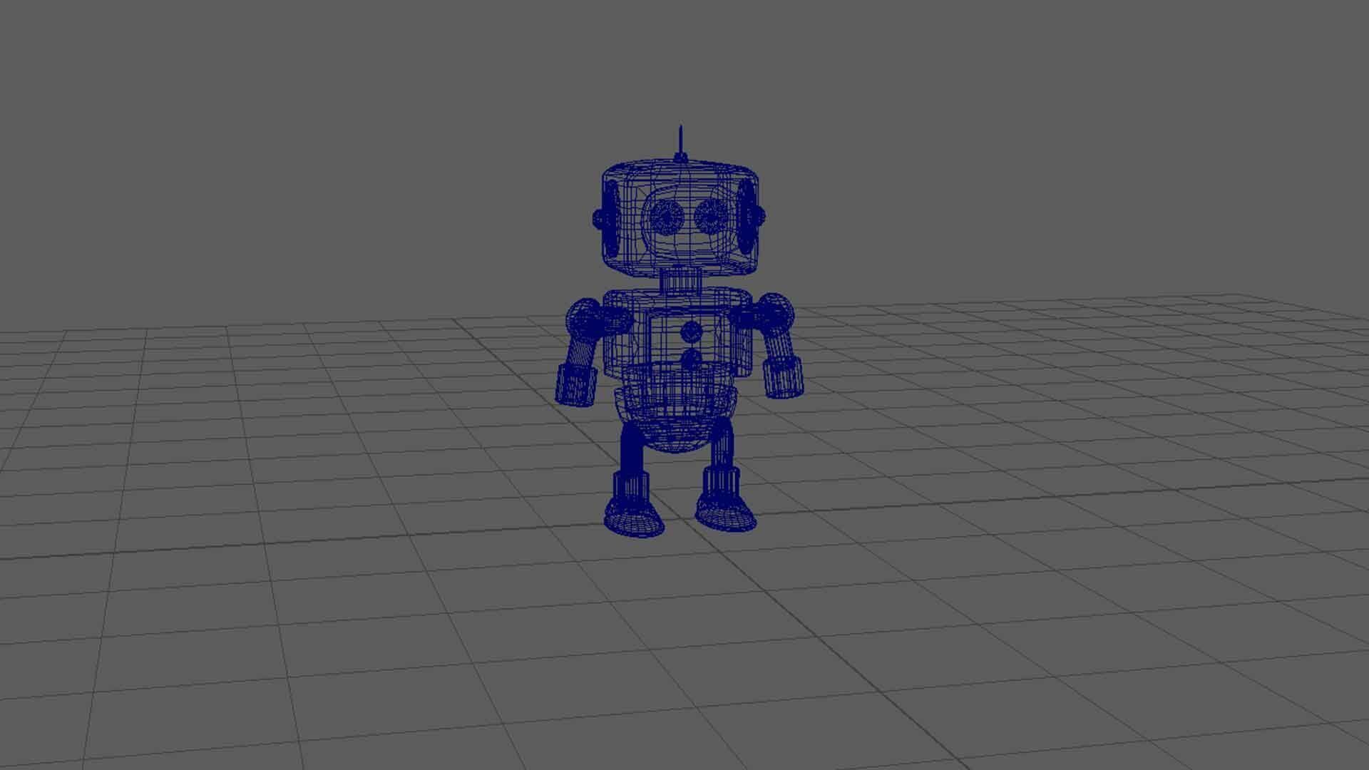 Cartoonish Robot Low-poly 3D model_6