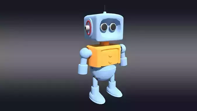 Cartoonish Robot Low-poly 3D model