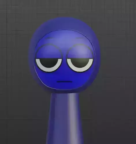 Sprunki 3D Incredibox Jevin Blue Low-poly 