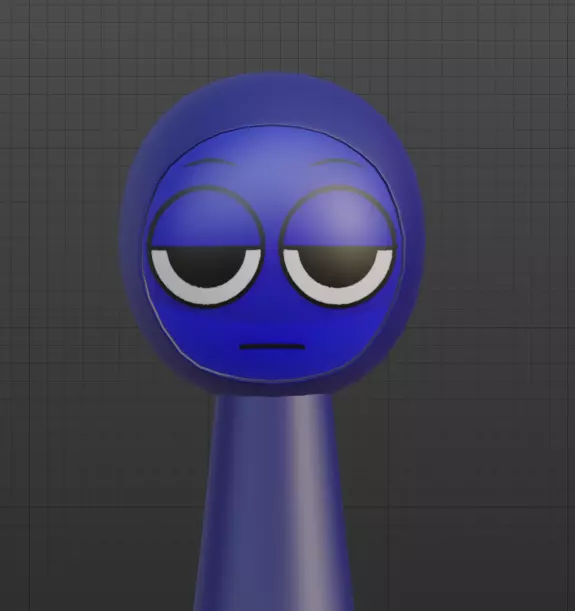 Sprunki 3D Incredibox Jevin Blue Low-poly Low-poly 3D model