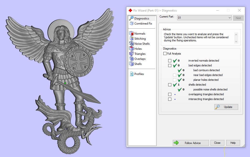 Archangel Michael slays the dragon 3D print model_5