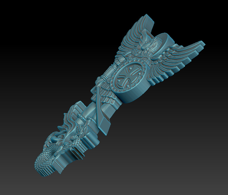 Archangel Michael slays the dragon 3D print model_2