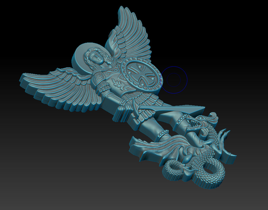 Archangel Michael slays the dragon 3D print model_3