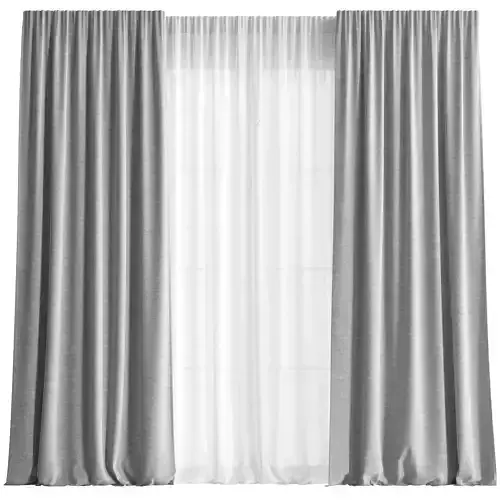 Curtain with Tulle set 06 3D model