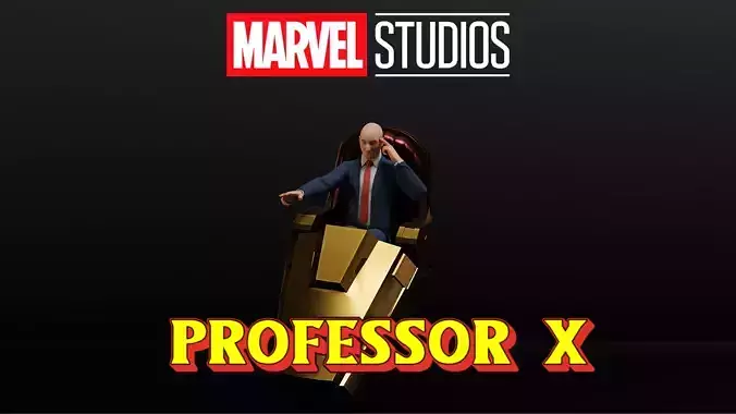 Professor X Low-poly 3D model