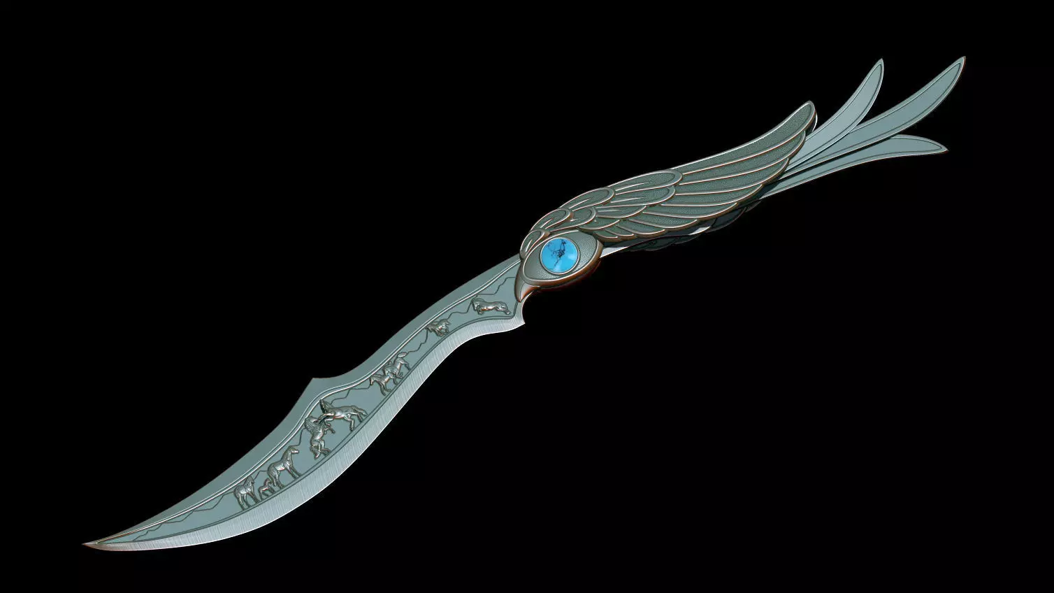 KNIFE EYE AND HORSES 3D print model_0