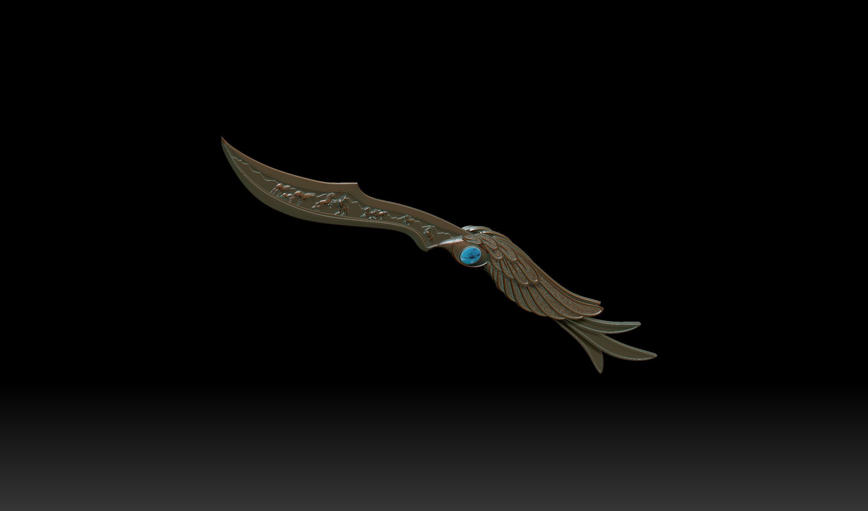 KNIFE EYE AND HORSES 3D print model_2