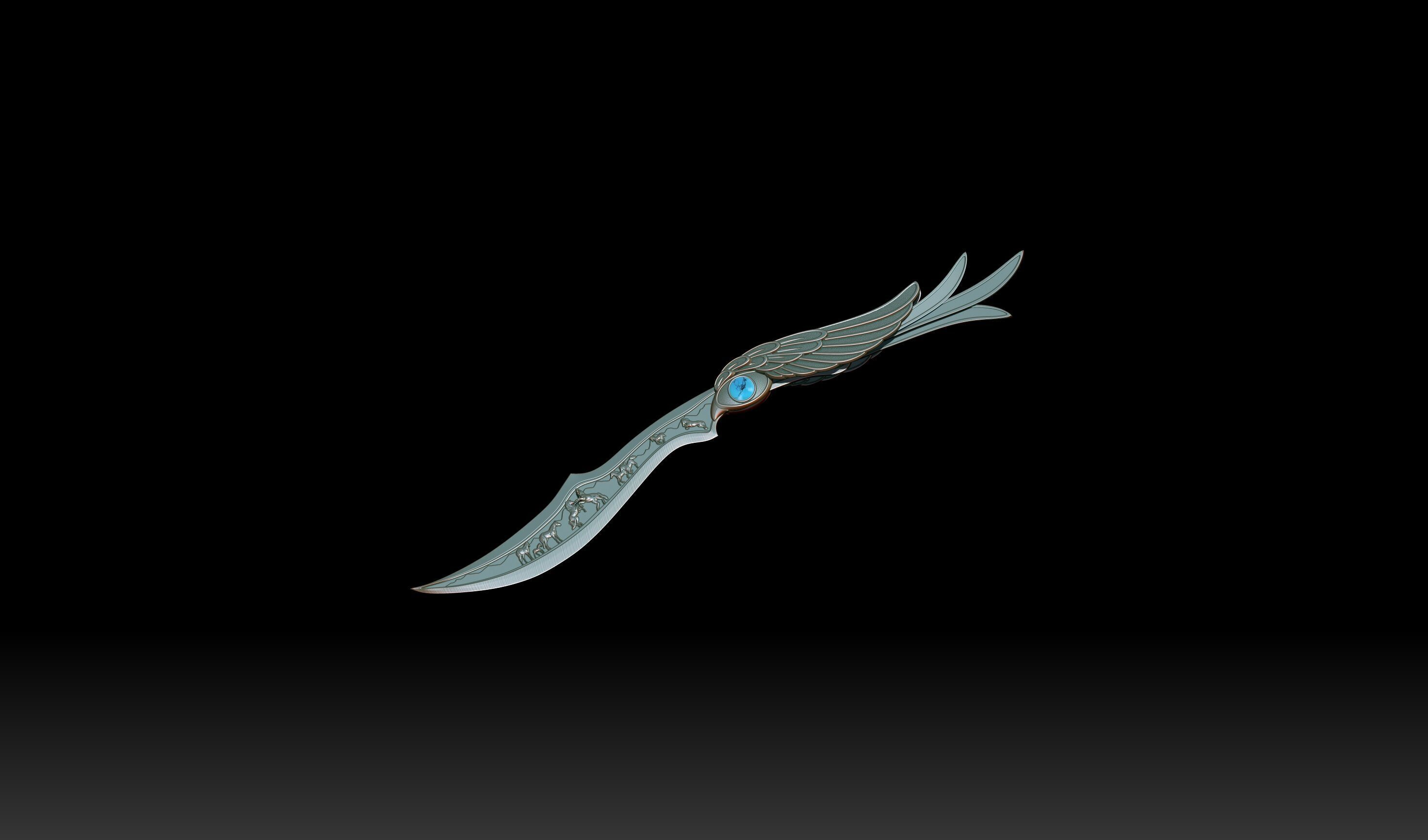 KNIFE EYE AND HORSES 3D print model_4