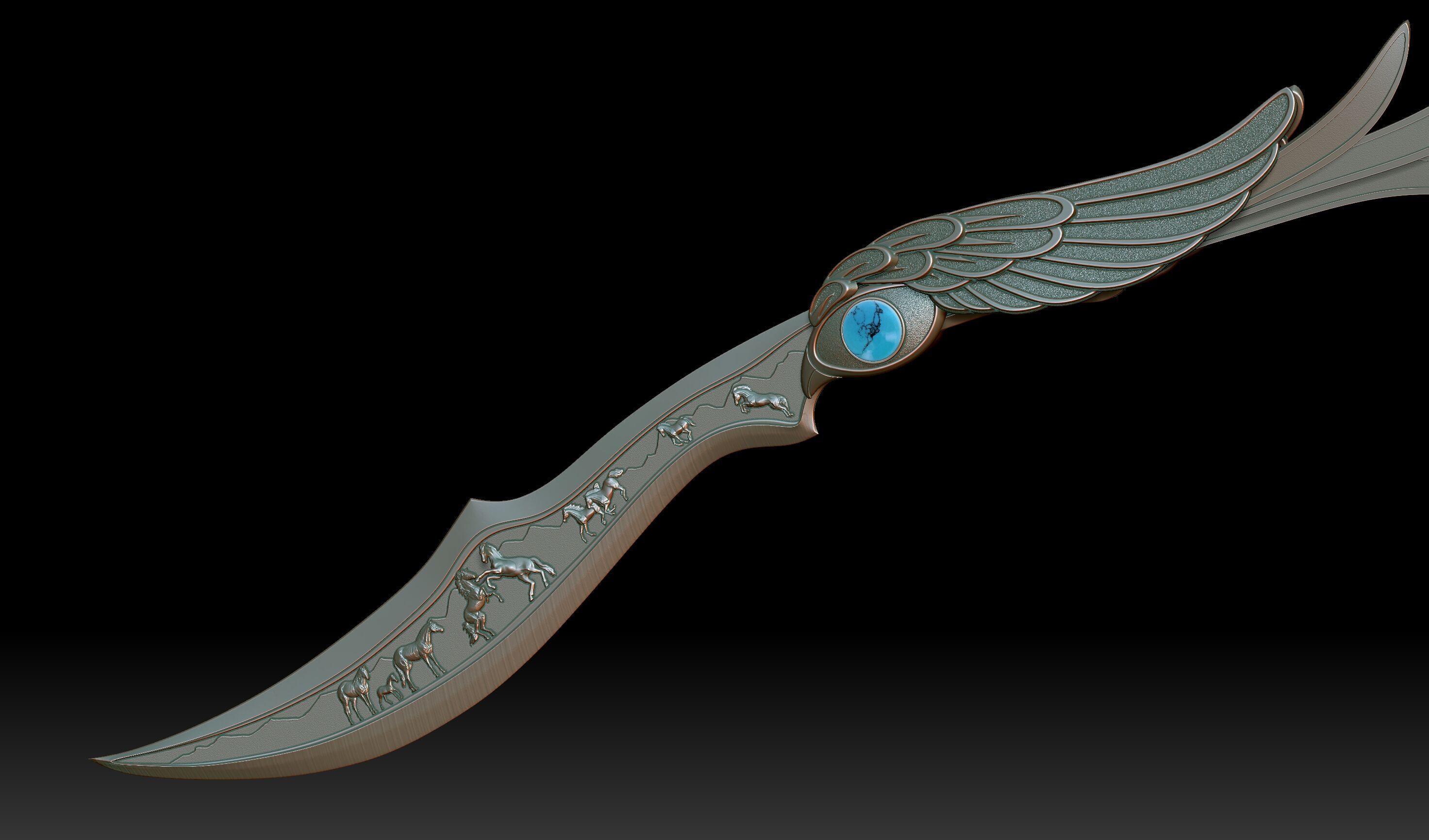 KNIFE EYE AND HORSES 3D print model_8