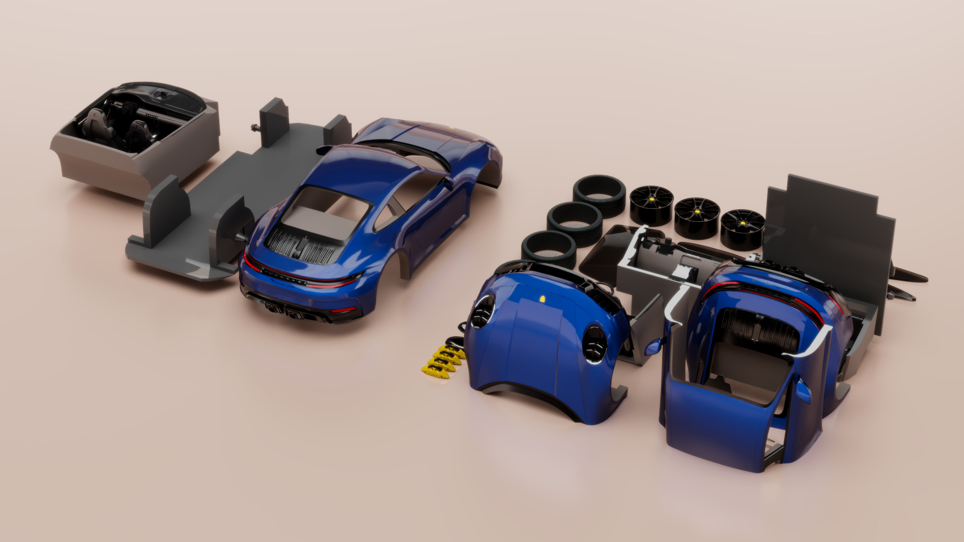 Porsche Carrera 911 GTS 2025 3D print model_10