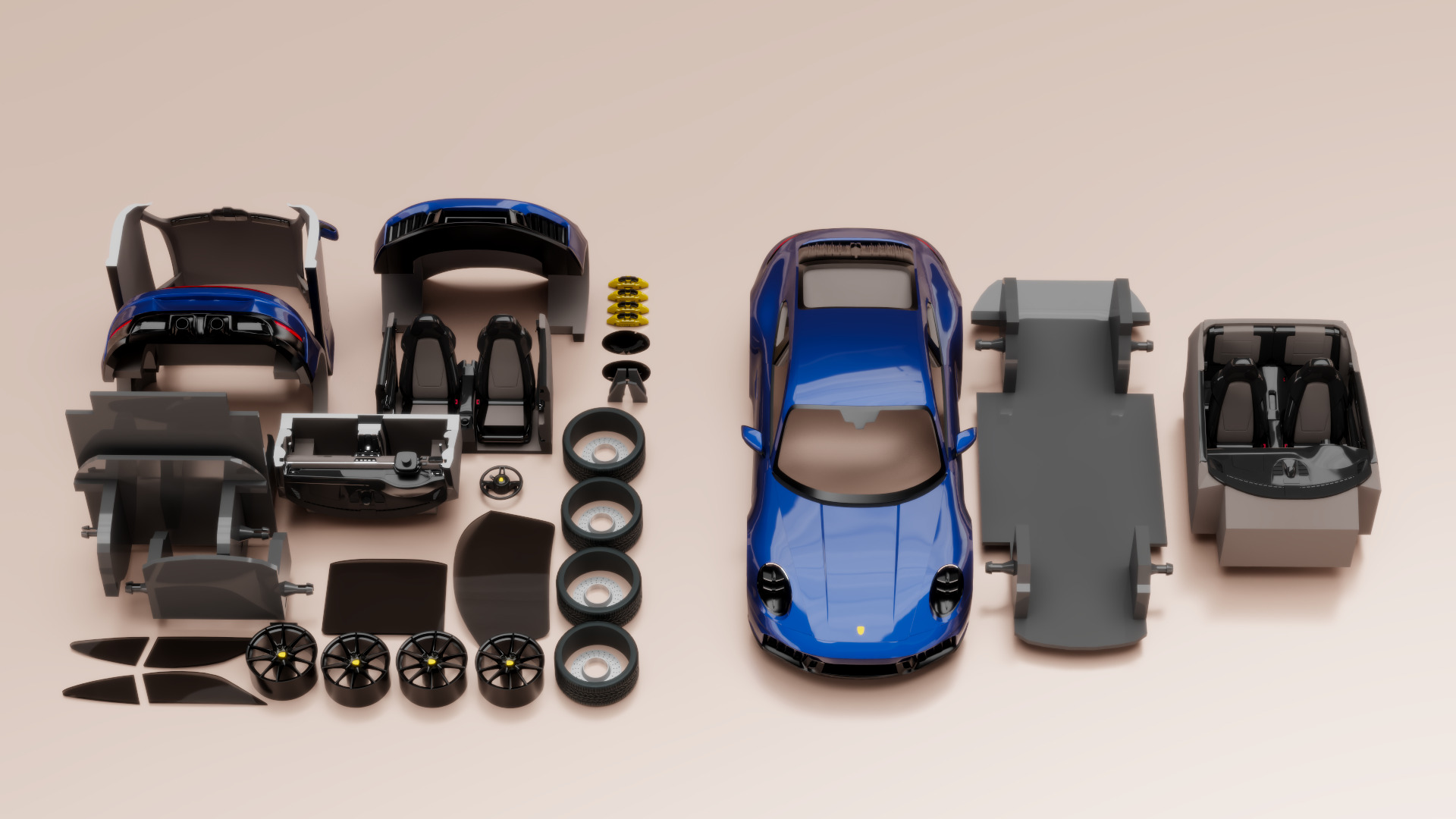 Porsche Carrera 911 GTS 2025 3D print model_12