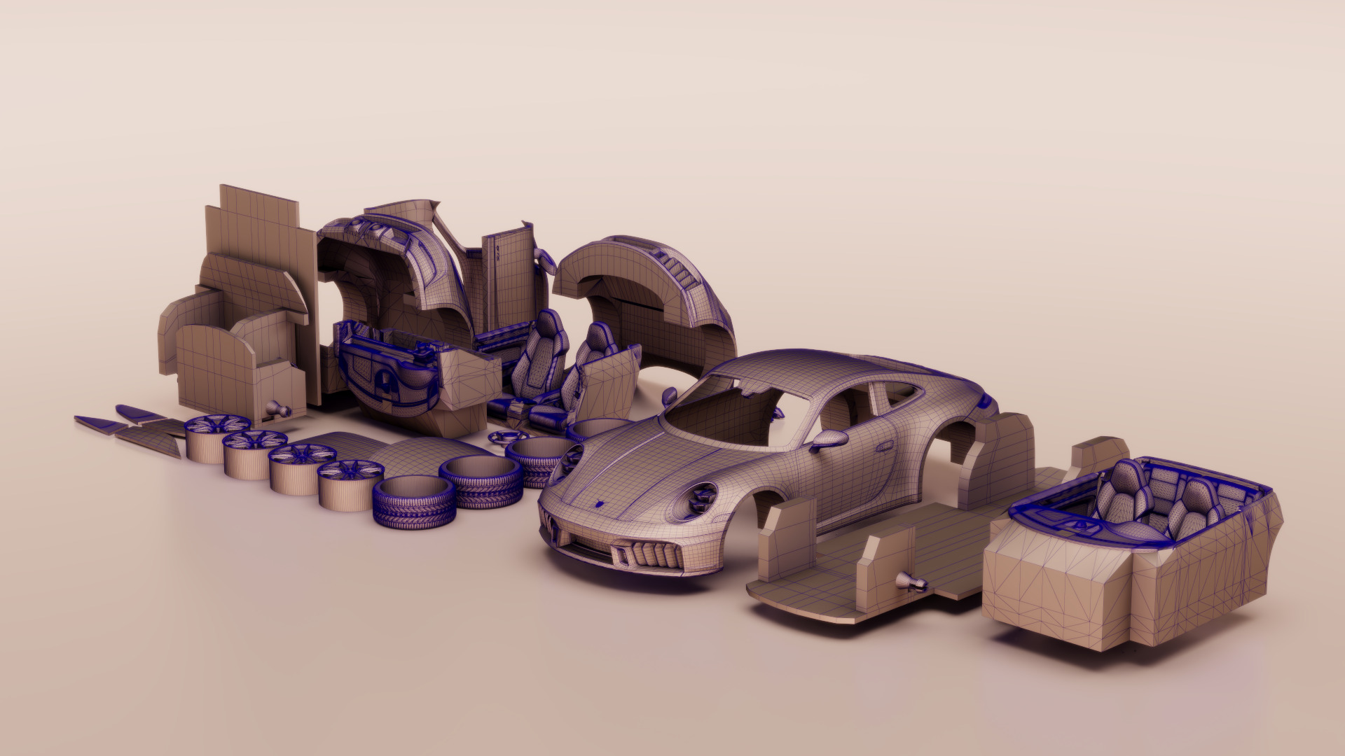 Porsche Carrera 911 GTS 2025 3D print model_13