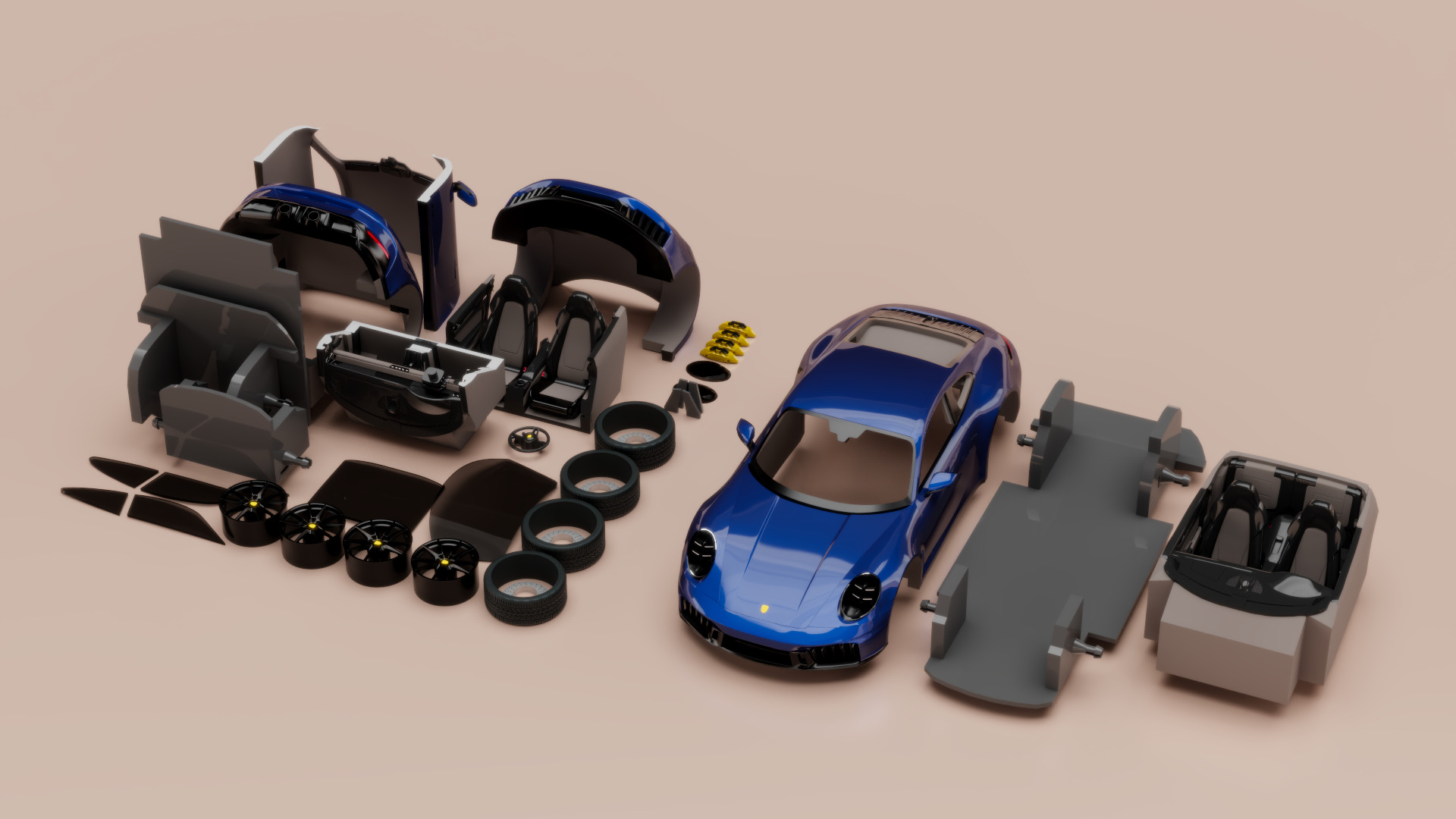 Porsche Carrera 911 GTS 2025 3D print model_9