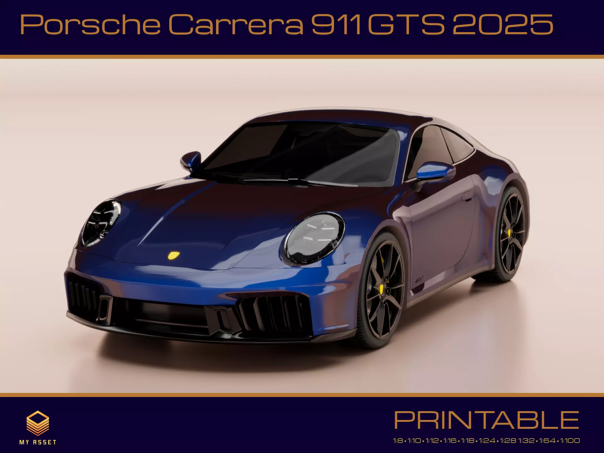 Porsche Carrera 911 GTS 2025 3D print model_0
