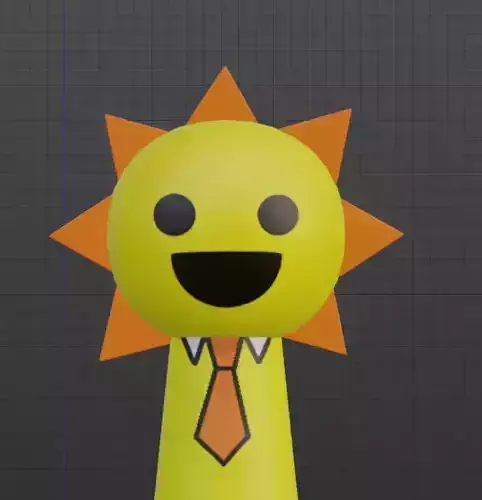 Sprunki 3D Incredibox Mr Sun Character Low-poly Low-poly 3D model