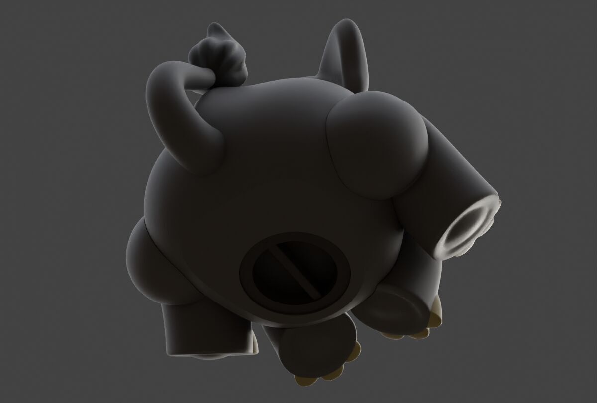 Chibi Elephant Piggy Bank 3D print model_5