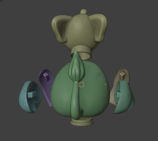 Chibi Elephant Piggy Bank 3D print model_4