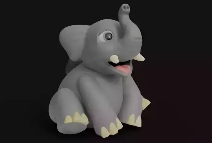 Chibi Elephant Piggy Bank 3D print model