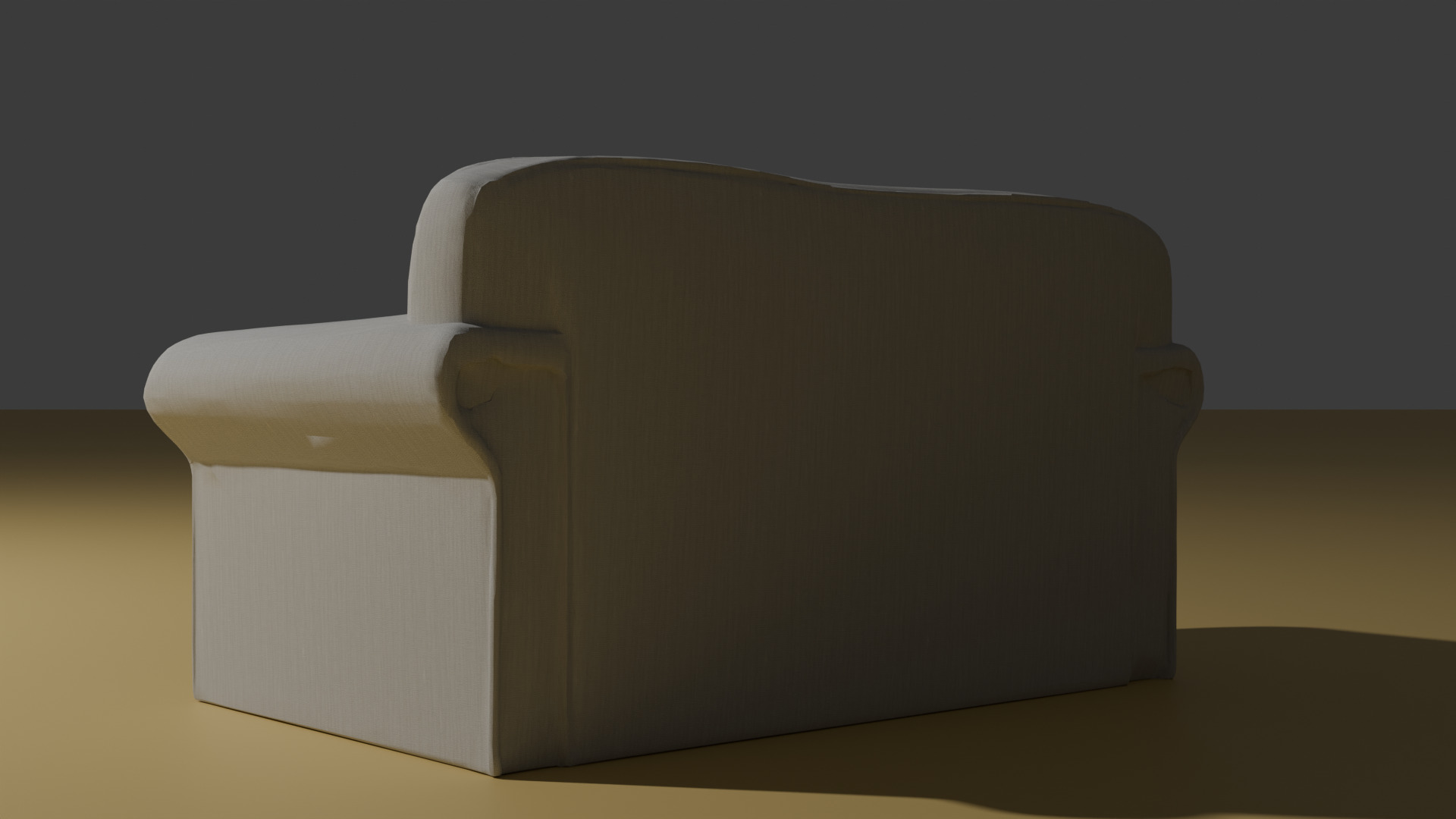 white sofa with PBR textures 3D model_4