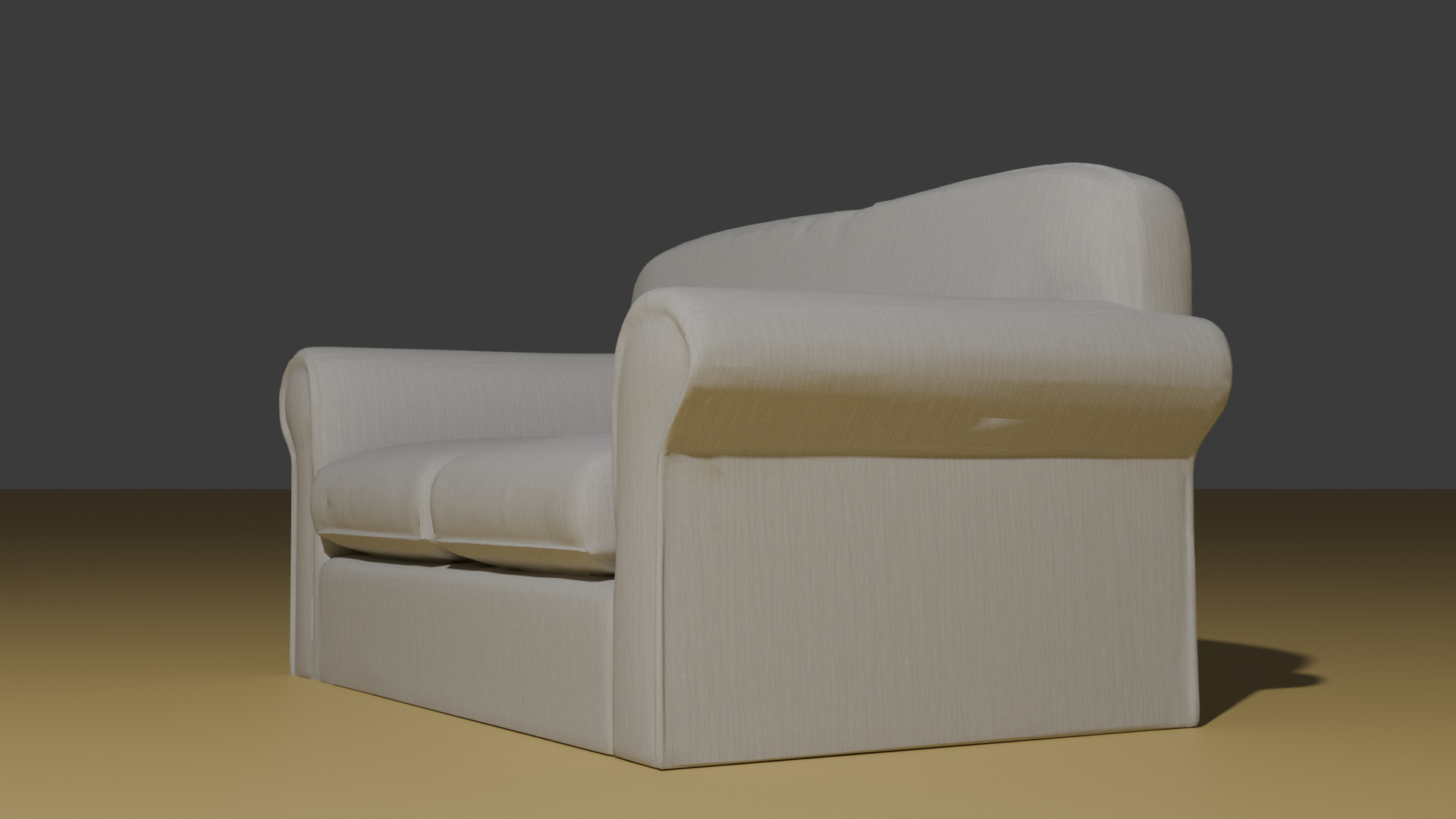 white sofa with PBR textures 3D model_1