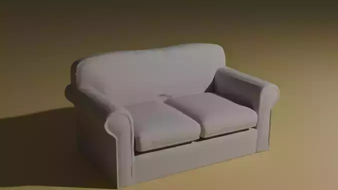 white sofa with PBR textures